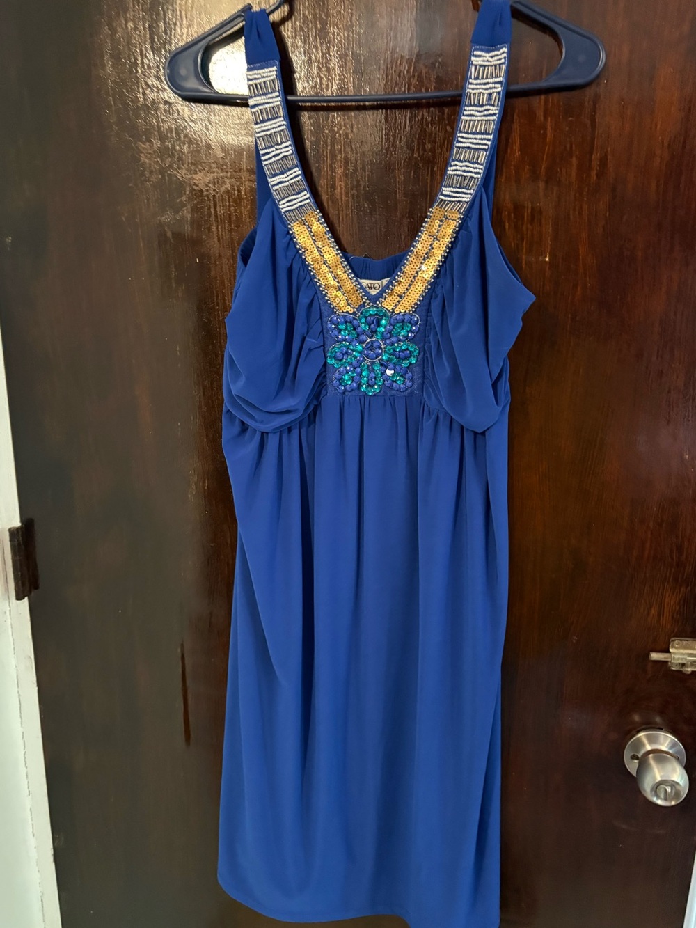 Bundle 3 for $25. Cato Royal Blue Beaded Mini Dress. Size Large.